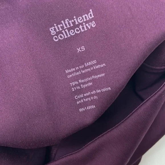 Girlfriend Collective high rise plum bike shorts Xs - Picture 5 of 8
